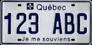 Plaque d'immatriculation des voitures du Québec